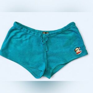 Paul Frank Julius Monkey Turquoise Fleece Lounge Shorts Size XL